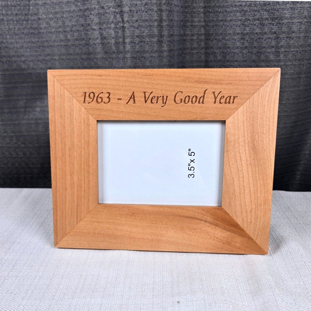 1963 A Very Good Year Engraved Wood Picture Frame 3.5x5 Milestone Birthday Gift